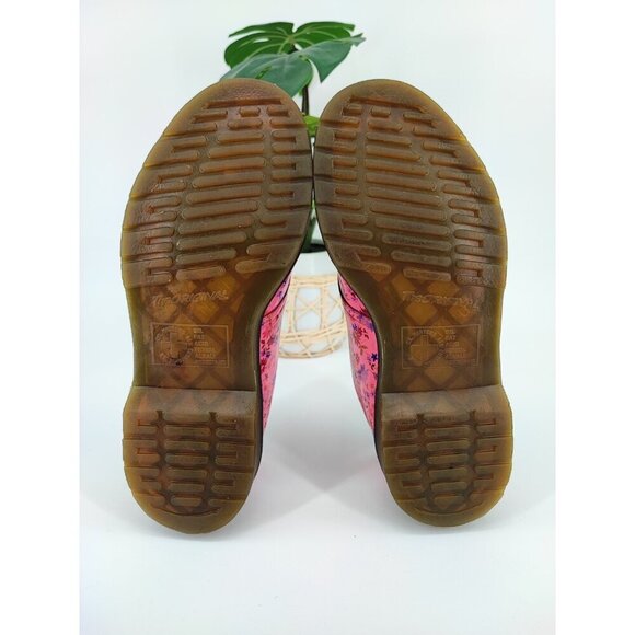 Dr Martens Women's Pascal Hole Floral Flower Pink Ankle Loafers 7US - Picture 7 of 11